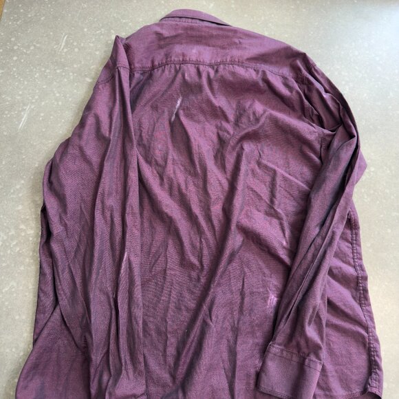 Bugatchi Plum Solid Brushed Twill Classic Fit - Picture 3 of 12